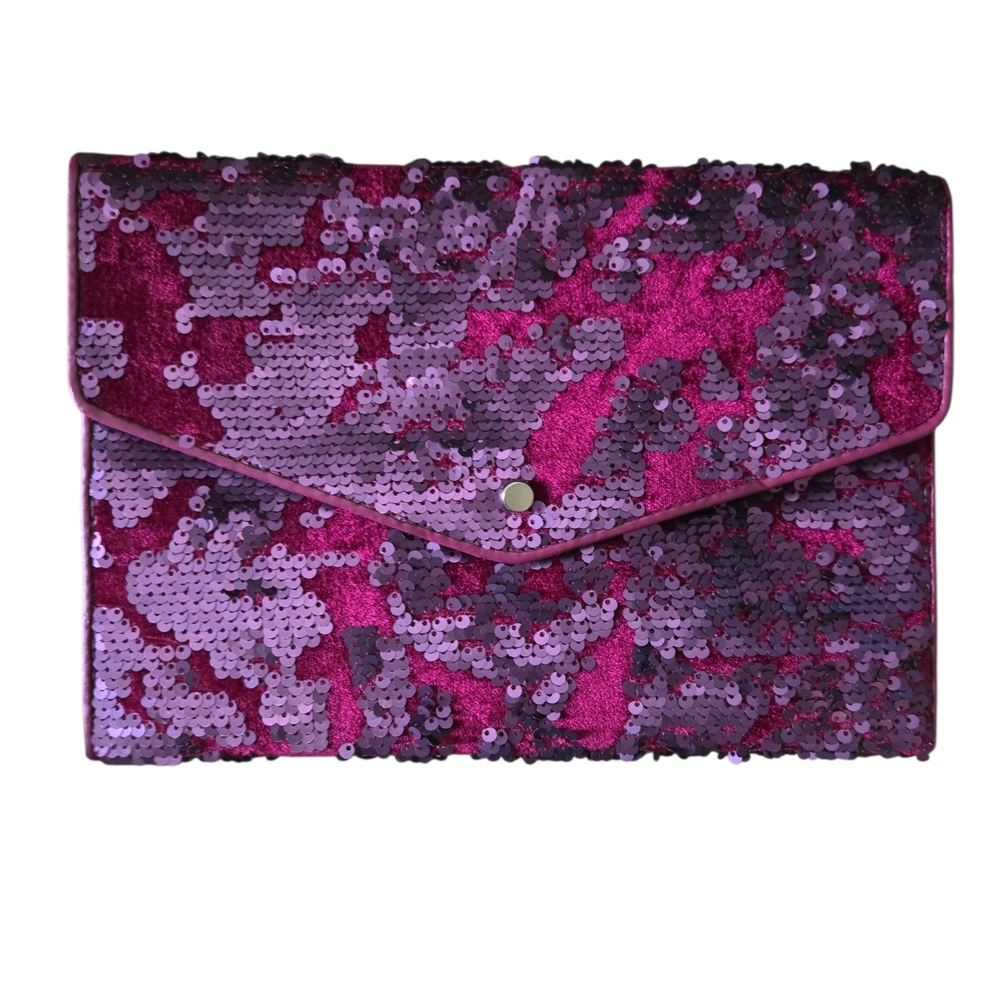 A New Day Sequin Envelope Clutch –‎ Pink & Purple
